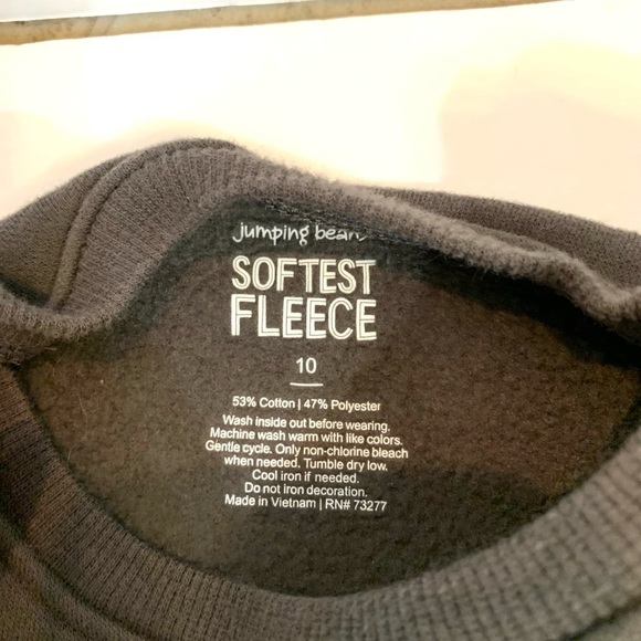 Boys Jumping Beans Softest Fleece Gray Dinosaur Fossil Sweatshirt Sz 10 - Picture 3 of 3